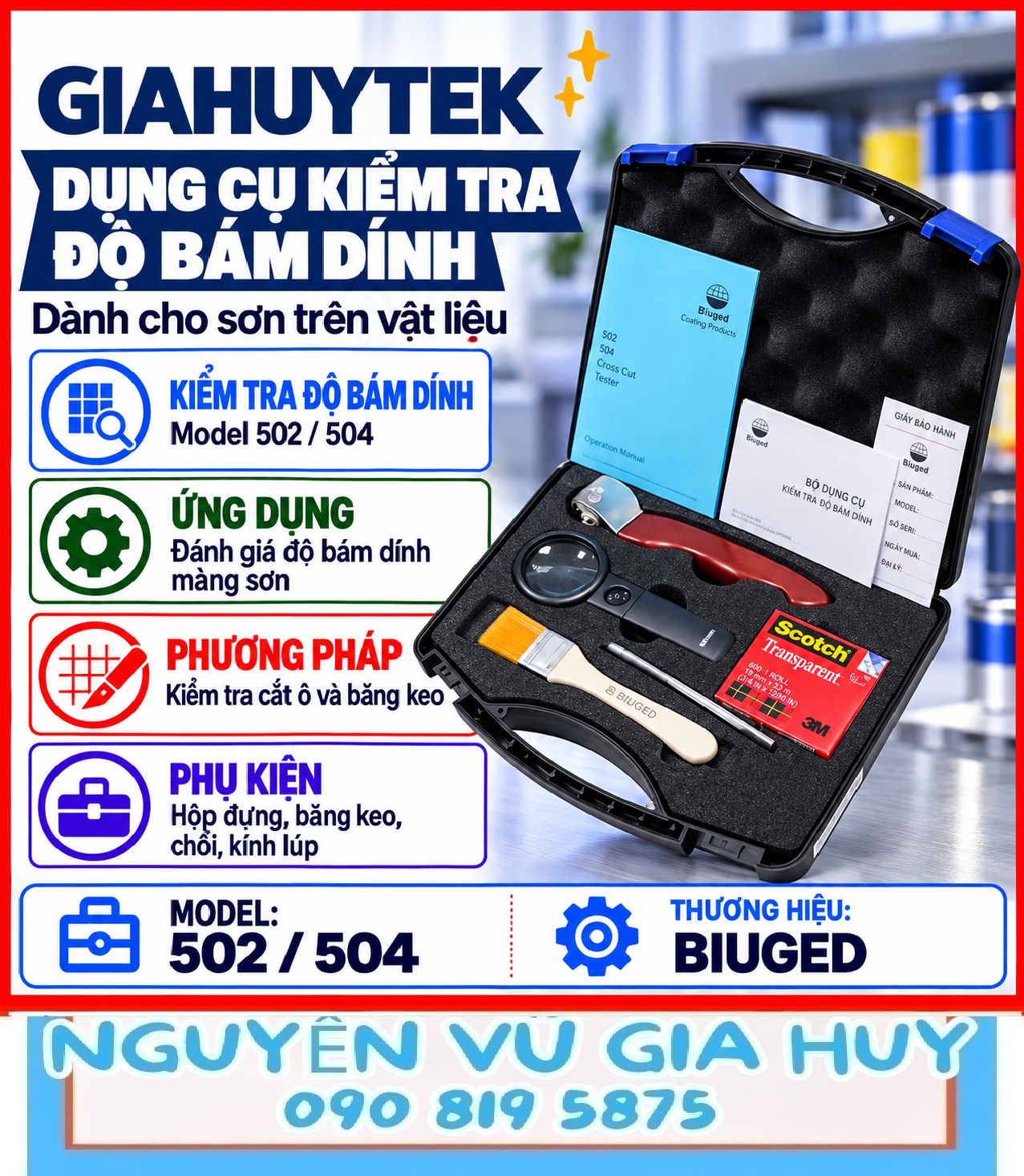 Bảo quản và dùng bộ thử bám dính BGD 502, 504